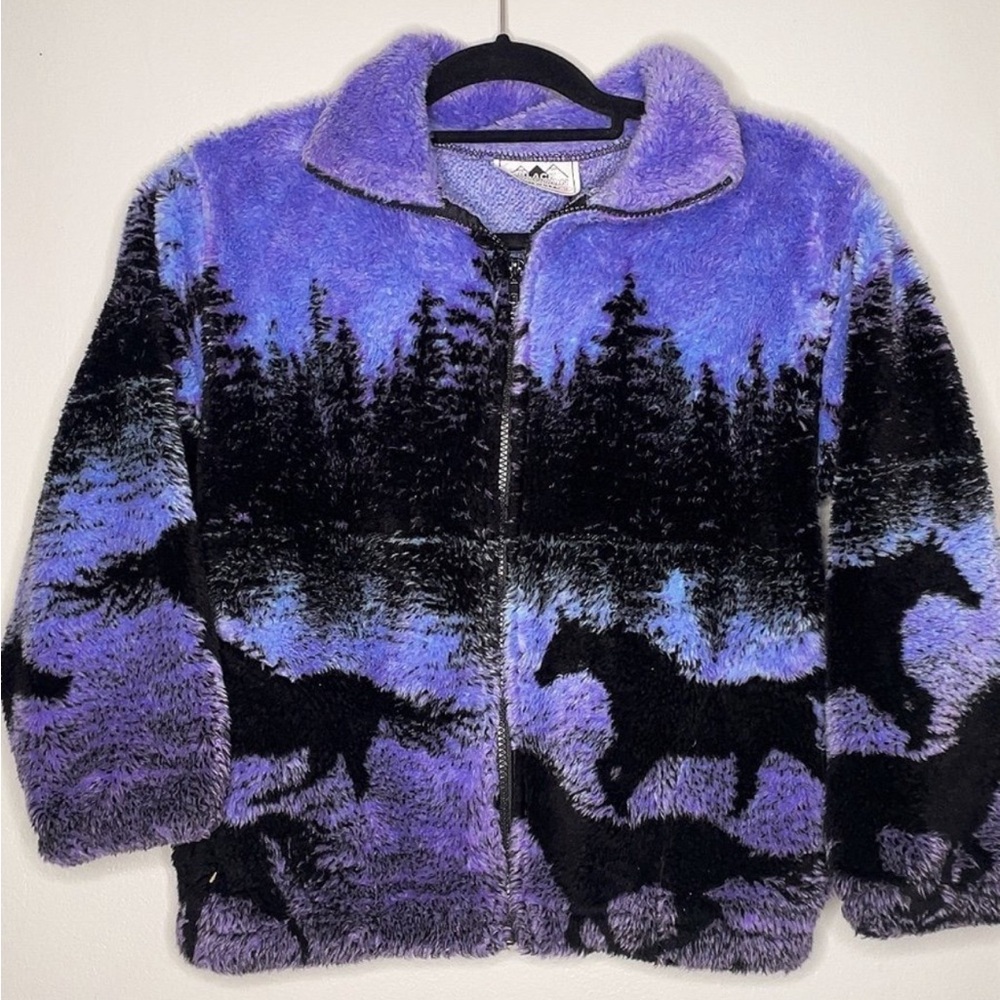 Black Mountain Outdoors Fleece Twilight Horse Zip large kids women’s xs